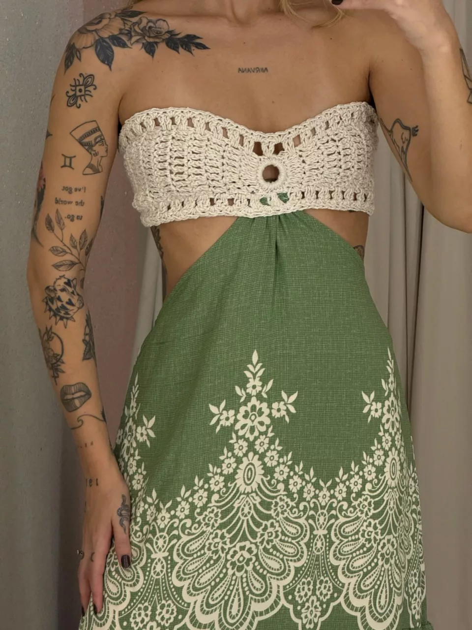 VESTIDO BIANCA TOP CROCHÊ verde