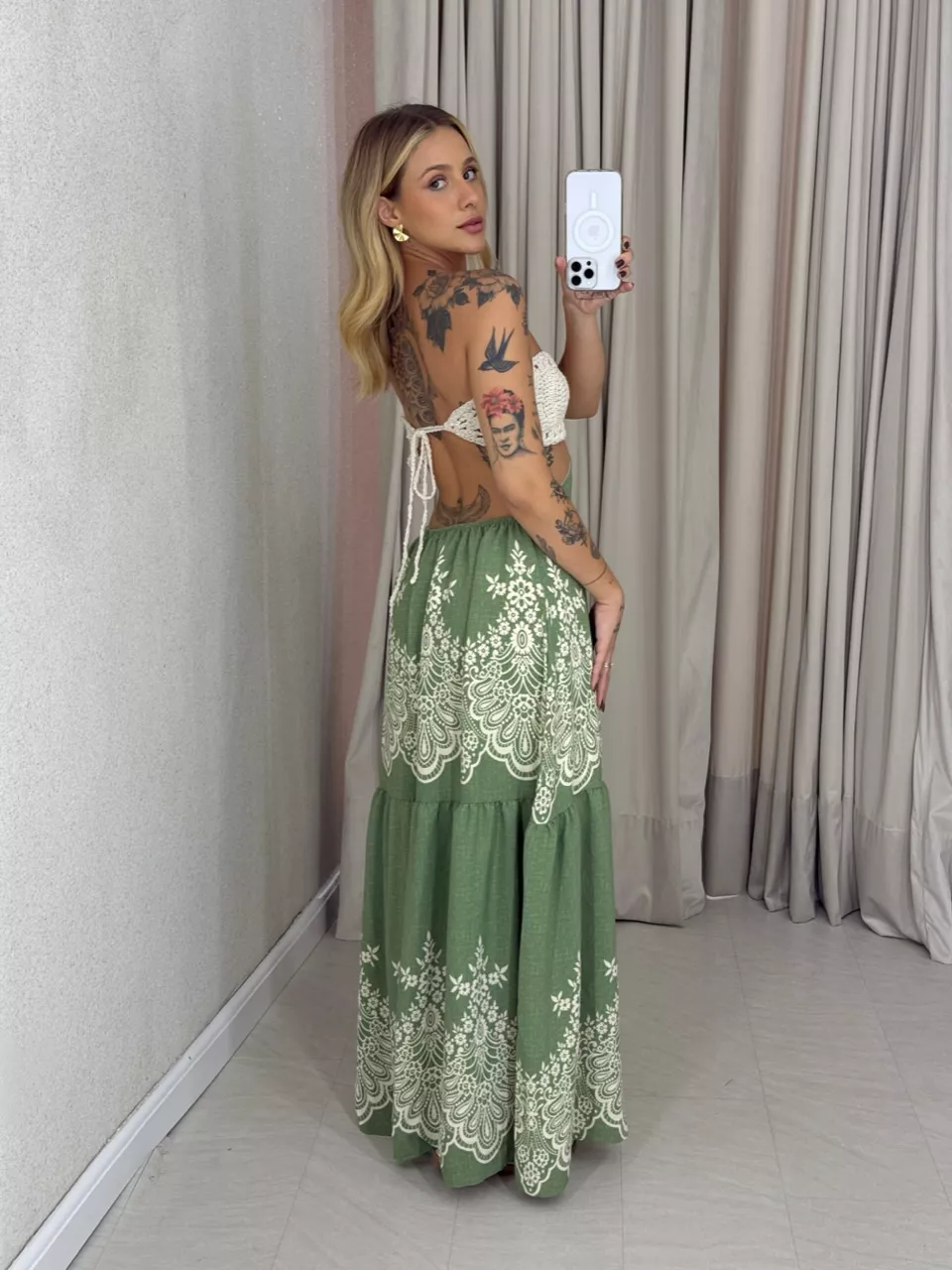 VESTIDO BIANCA TOP CROCHÊ verde