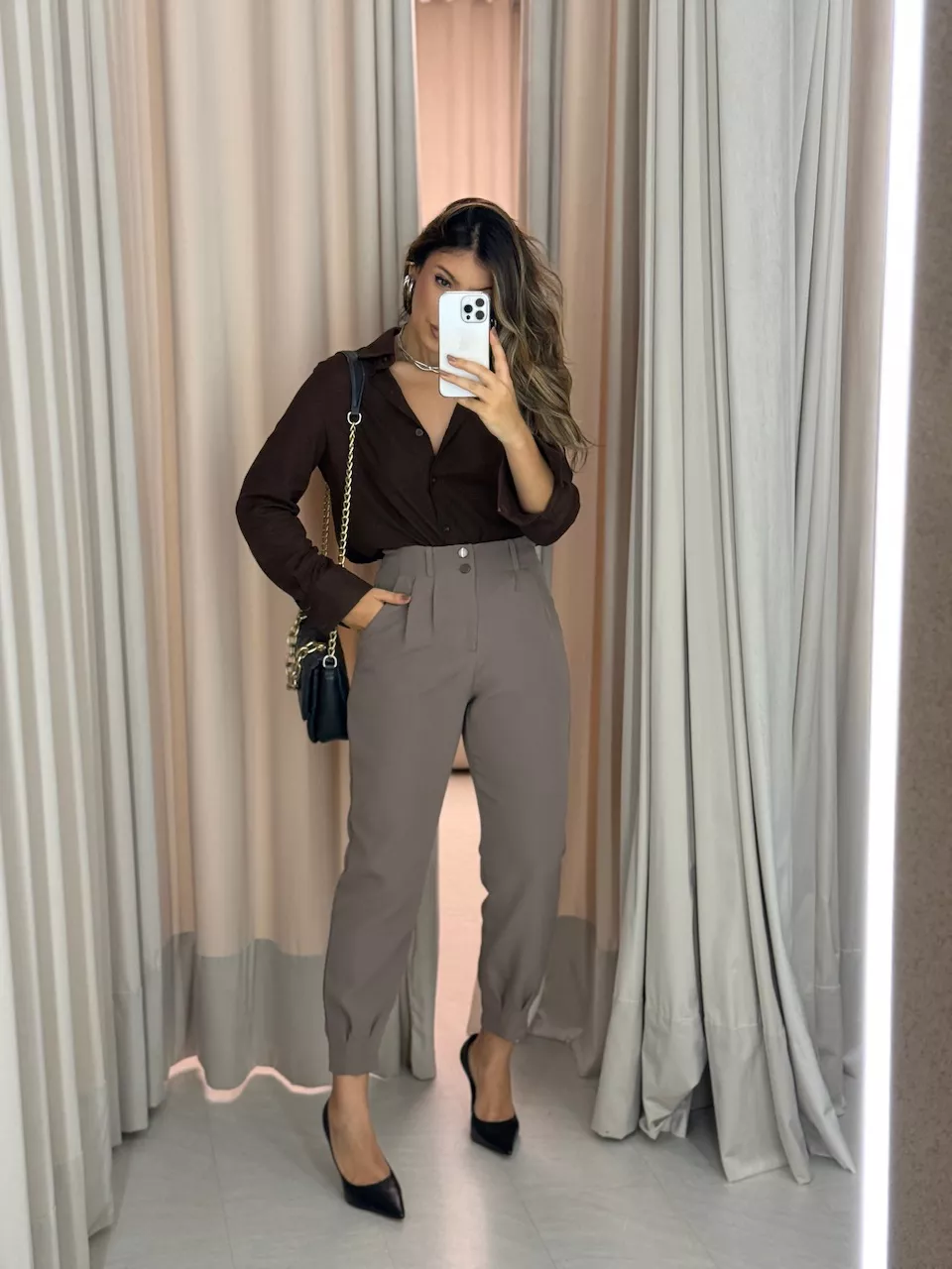 CALÇA SANDRA CENOURA CAQUI