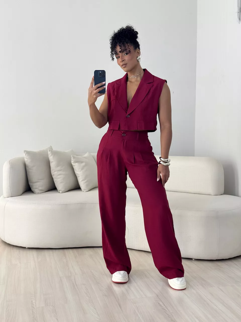 CONJUNTO OLÍVIA CALÇA VINHO - 0063860168 - CAROLLA FERRARO