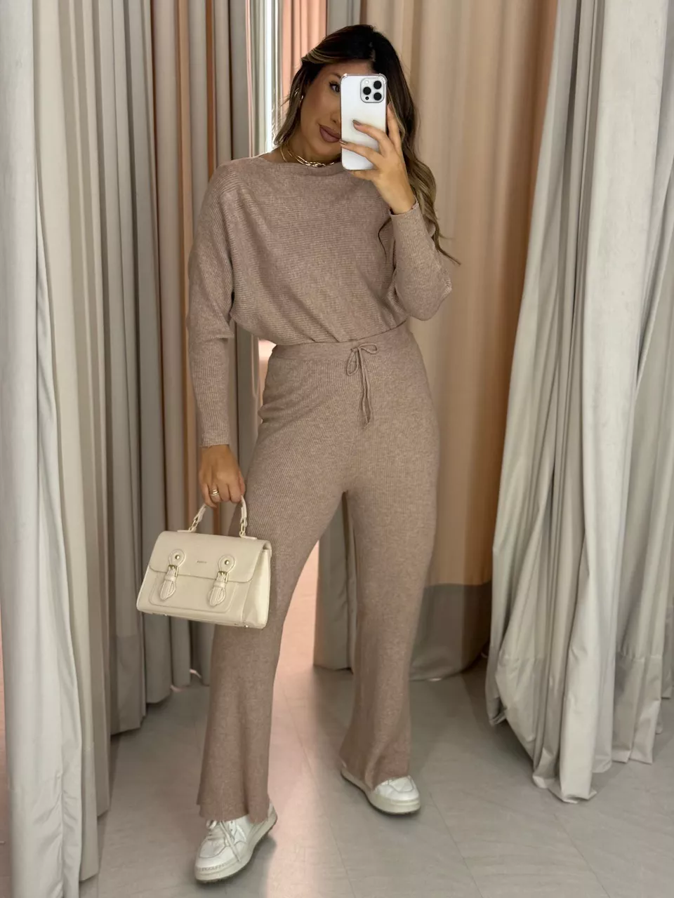 CONJUNTO NAYARA Tricot Rosê - 0063910025 - CAROLLA FERRARO