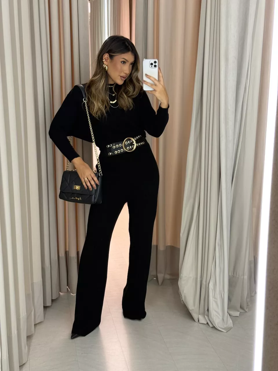 CONJUNTO NAYARA Tricot preto - 0063910032 - CAROLLA FERRARO