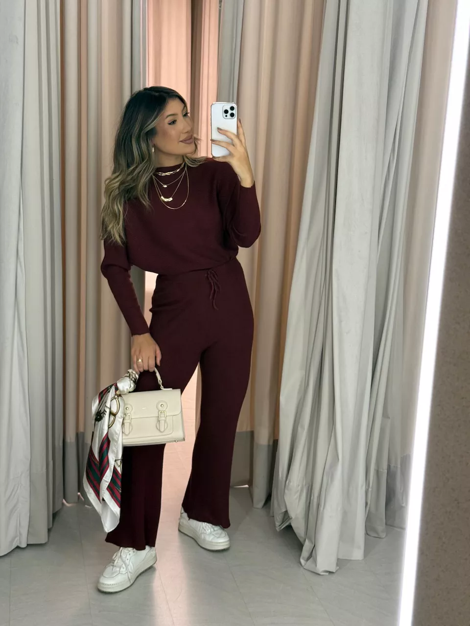 CONJUNTO NAYARA Tricot VINHO - 0063910168 - CAROLLA FERRARO