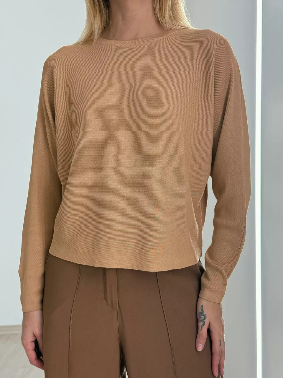 BLUSA CÁTIA MANGA LONGA NUDE