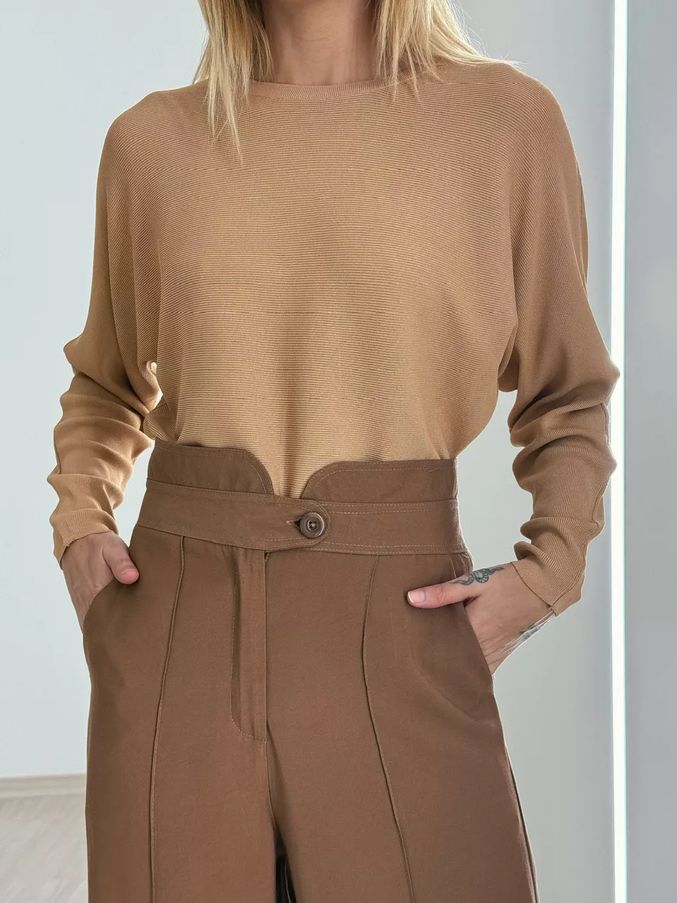 BLUSA CÁTIA MANGA LONGA NUDE