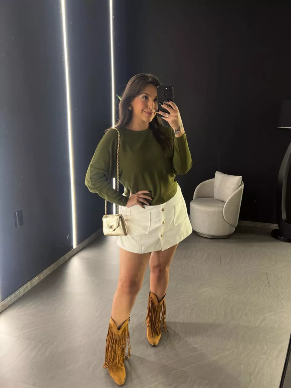 BLUSA CÁTIA MANGA LONGA VERDE OLIVA