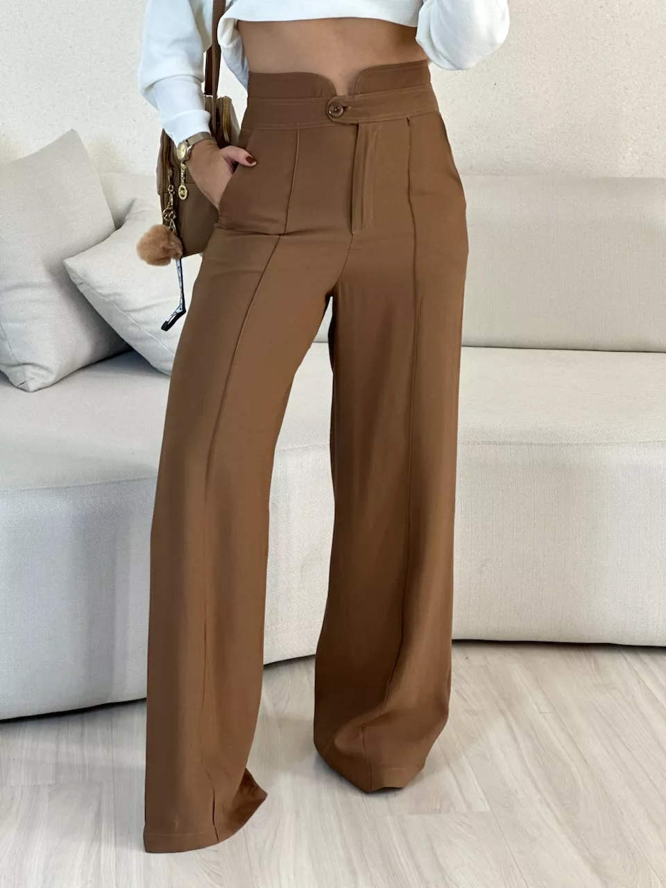 CALÇA LETÍCIA 02 PANTALONA CAPUCCINO 