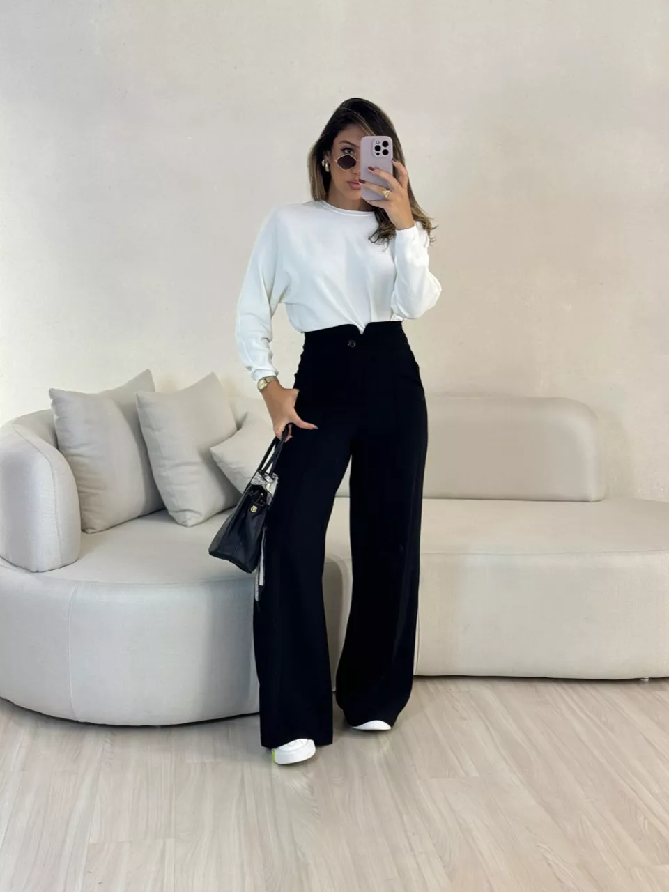 CALÇA LETÍCIA 02 PANTALONA PRETA - 0053640033 - CAROLLA FERRARO