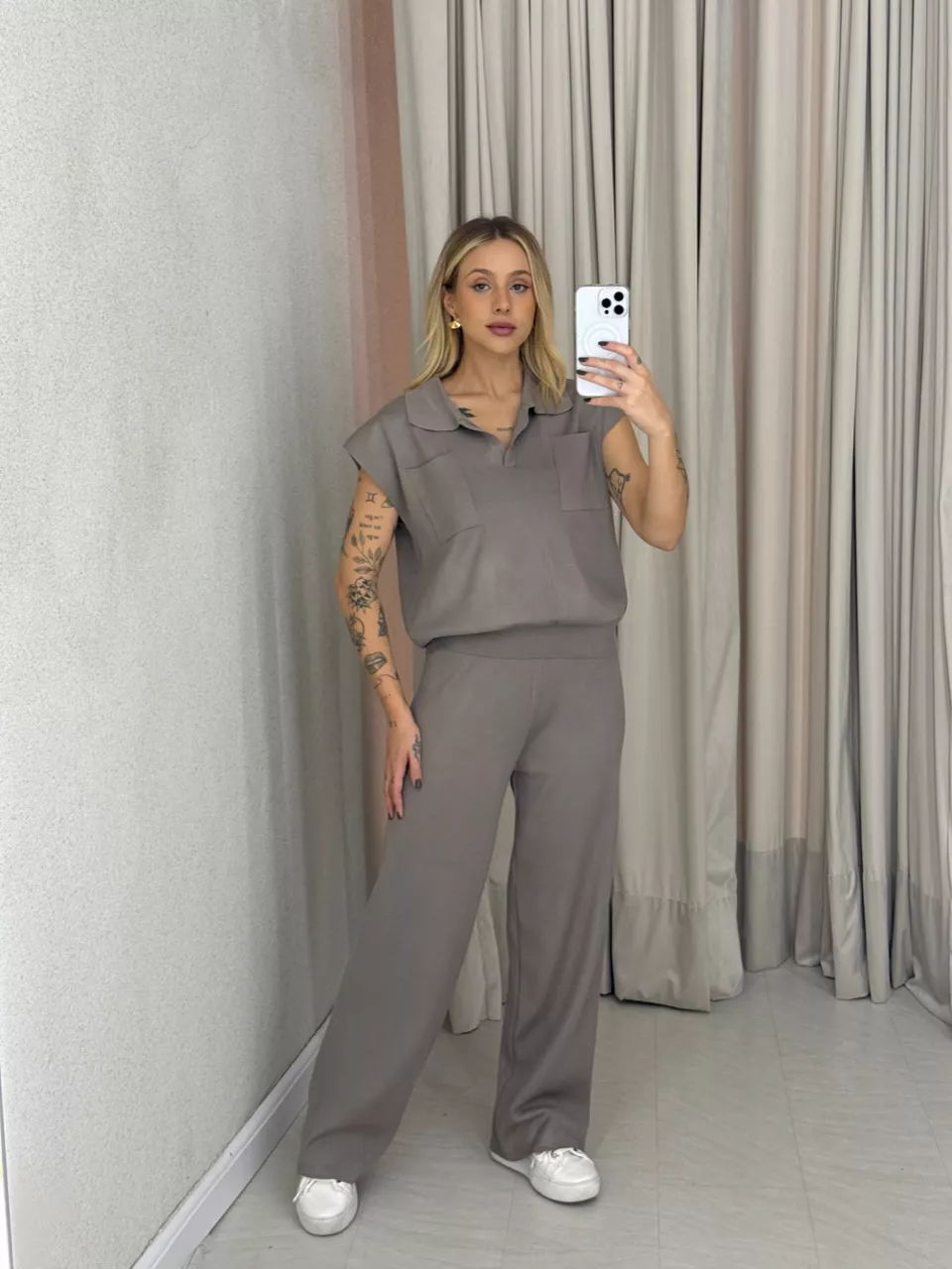 CONJUNTO MARA CALÇA CAQUI - 0063010096 - CAROLLA FERRARO