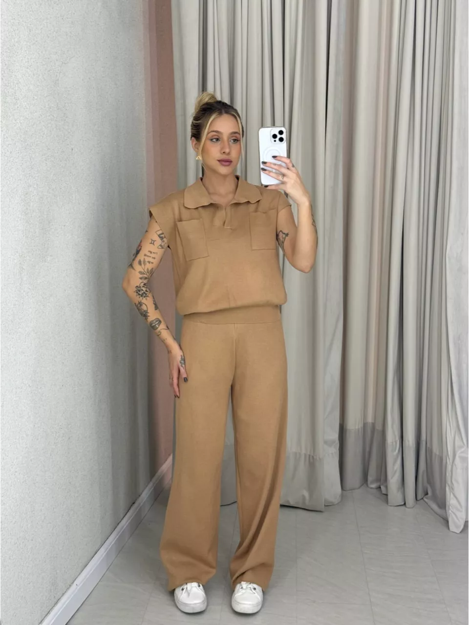 CONJUNTO MARA CALÇA NUDE - 0063010049 - CAROLLA FERRARO