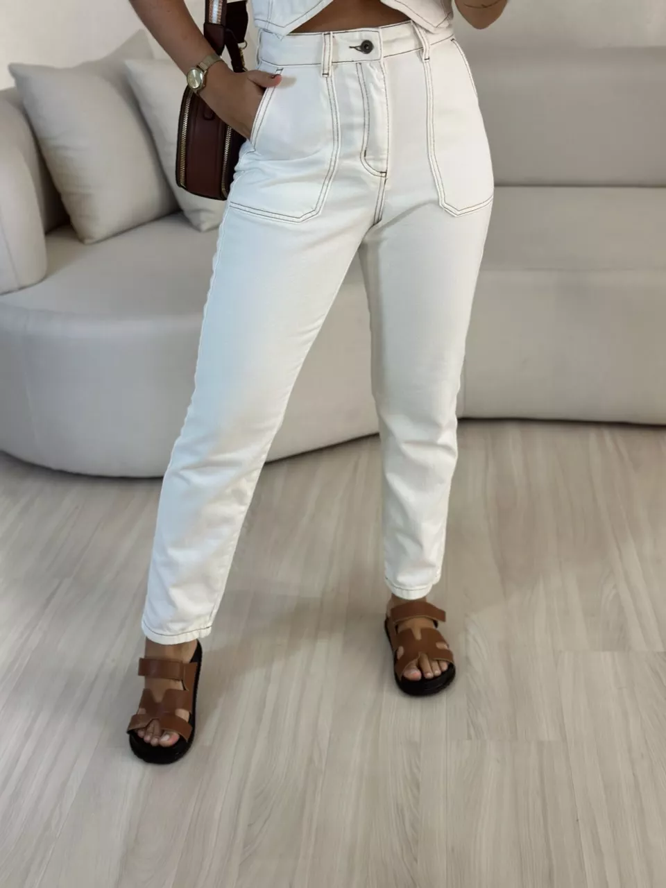 CALÇA AGNES JEANS CRU - 0053740132 - CAROLLA FERRARO