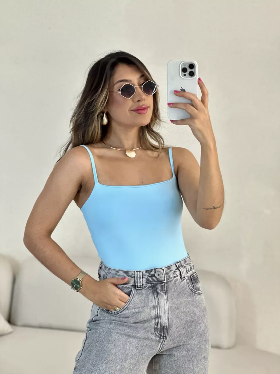 BODY ARIEL ALÇA BABY BLUE - 0054140365 - CAROLLA FERRARO
