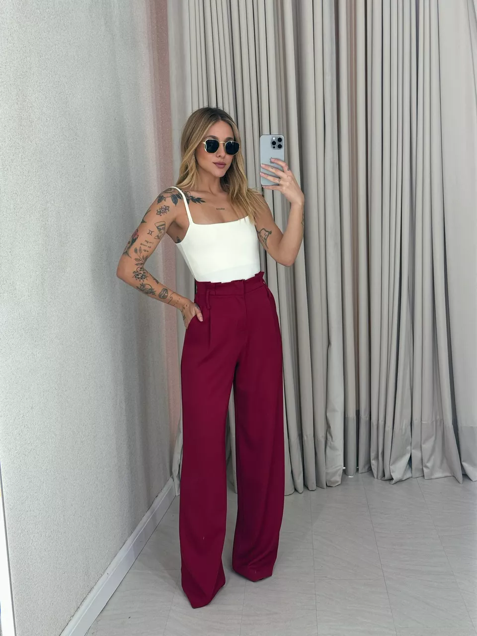 CALÇA PATRÍCIA PANTALONA CHERRY RED - 0054880330 - CAROLLA FERRARO