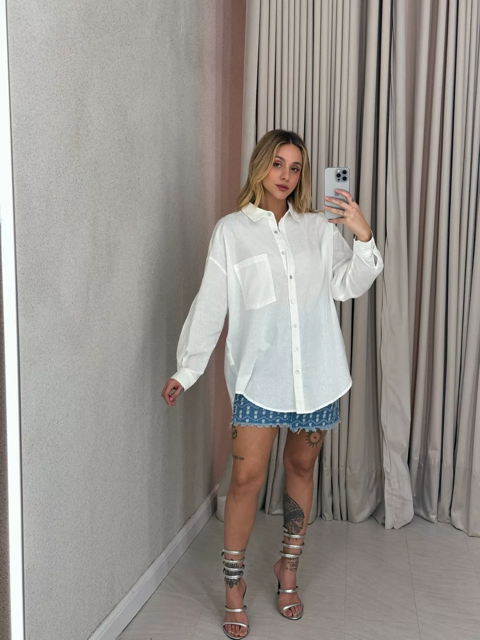 CAMISA PAOLA OVER OFF - 0054930048 - CAROLLA FERRARO