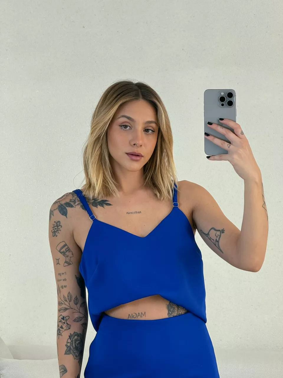 CONJUNTO PRISCILA SAIA MIDI AZUL