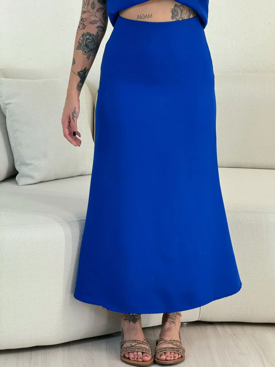 CONJUNTO PRISCILA SAIA MIDI AZUL