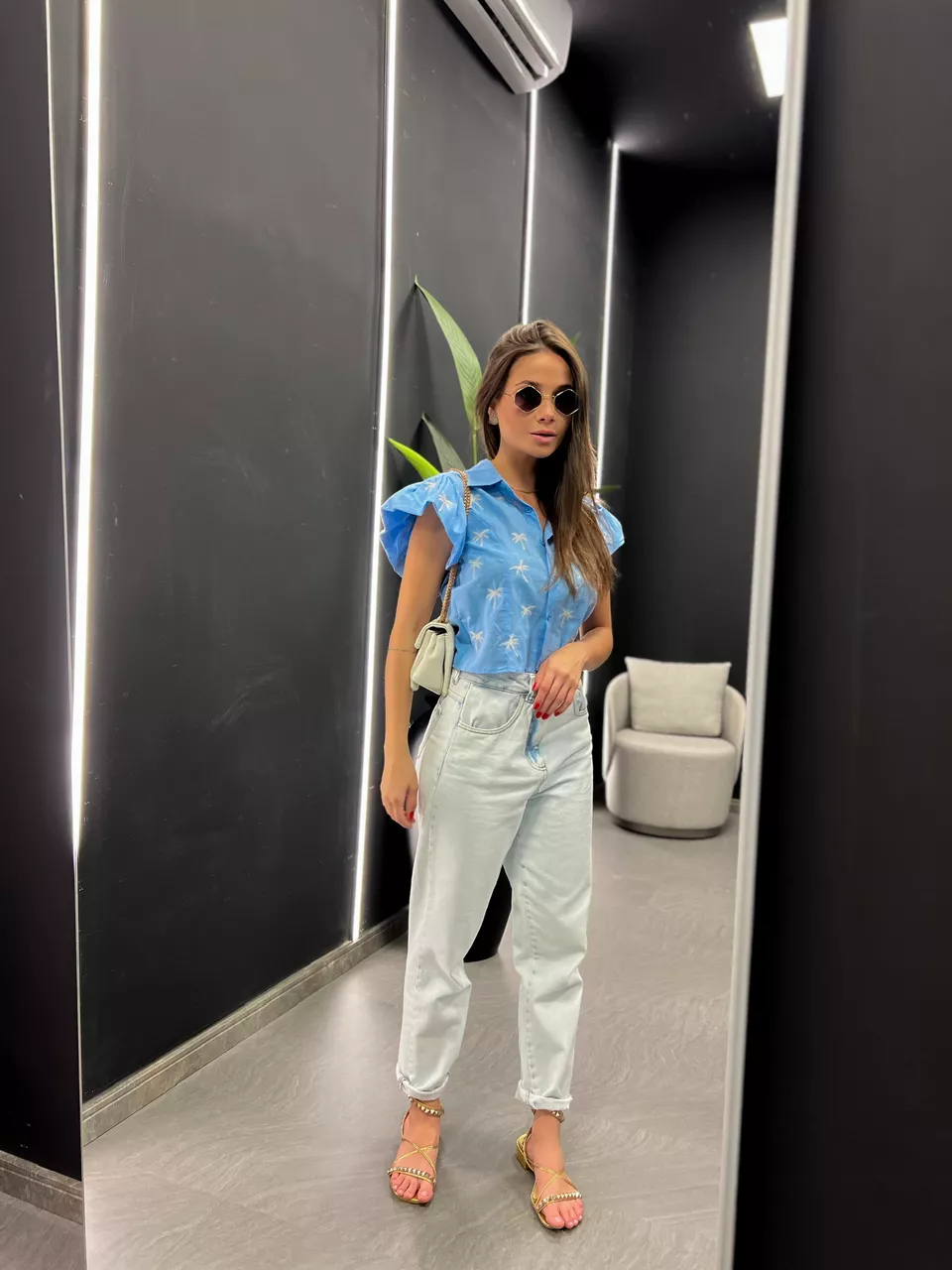 CAMISA NALÚ COQUEIRO AZUL