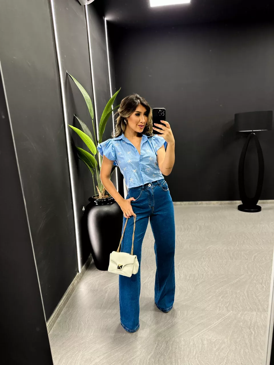 CAMISA NALÚ COQUEIRO AZUL