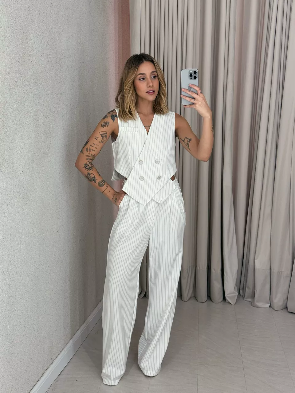 CONJUNTO ANGEL RISCA DE GIZ OFF - 0056830048 - CAROLLA FERRARO