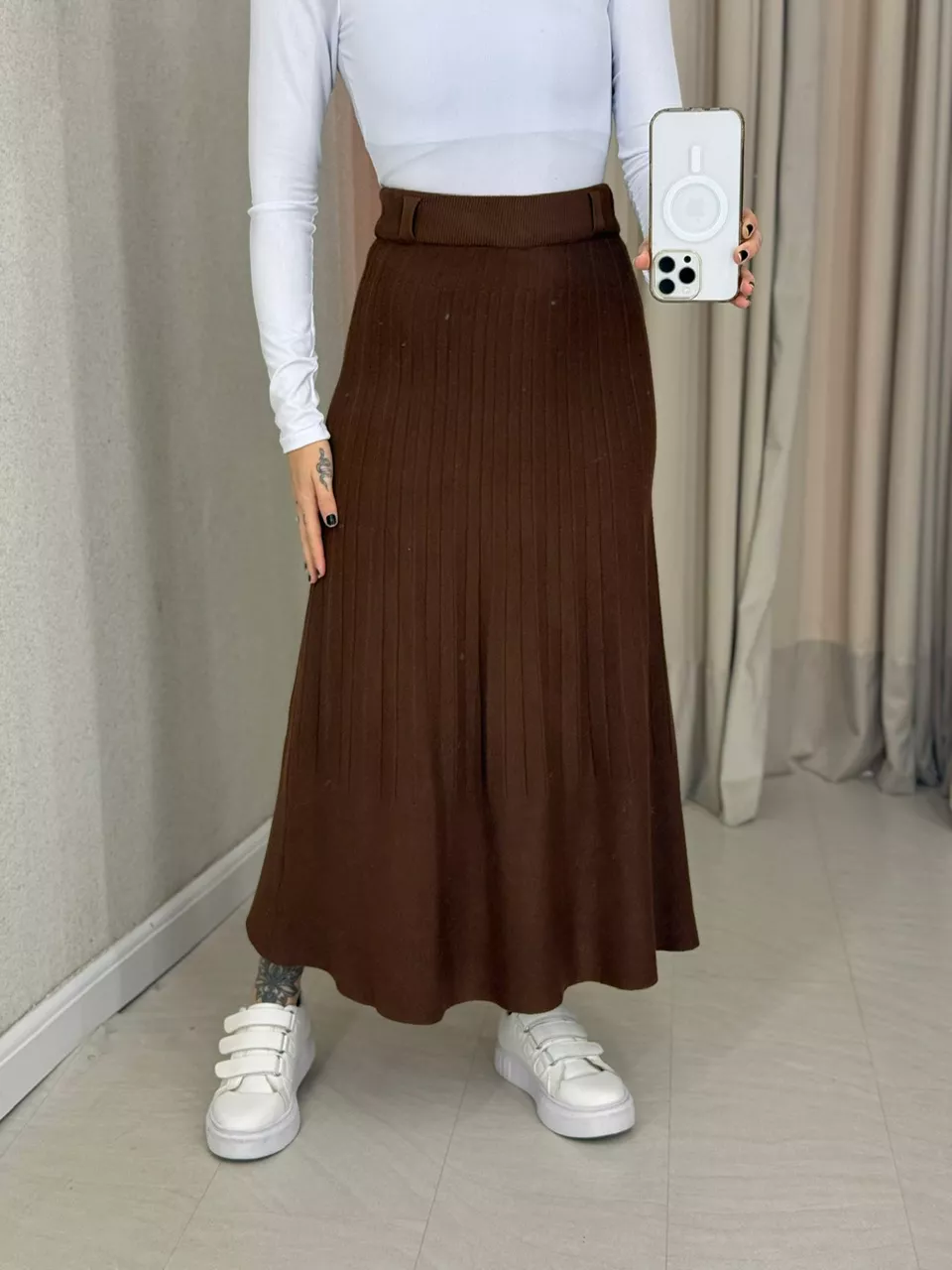 SAIA DIVA TRICOT MARROM - 0065300054 - CAROLLA FERRARO