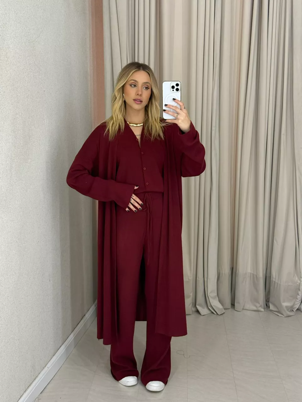 TRIJUNTO AMANDA TRICOT VINHO - 0065250168 - CAROLLA FERRARO