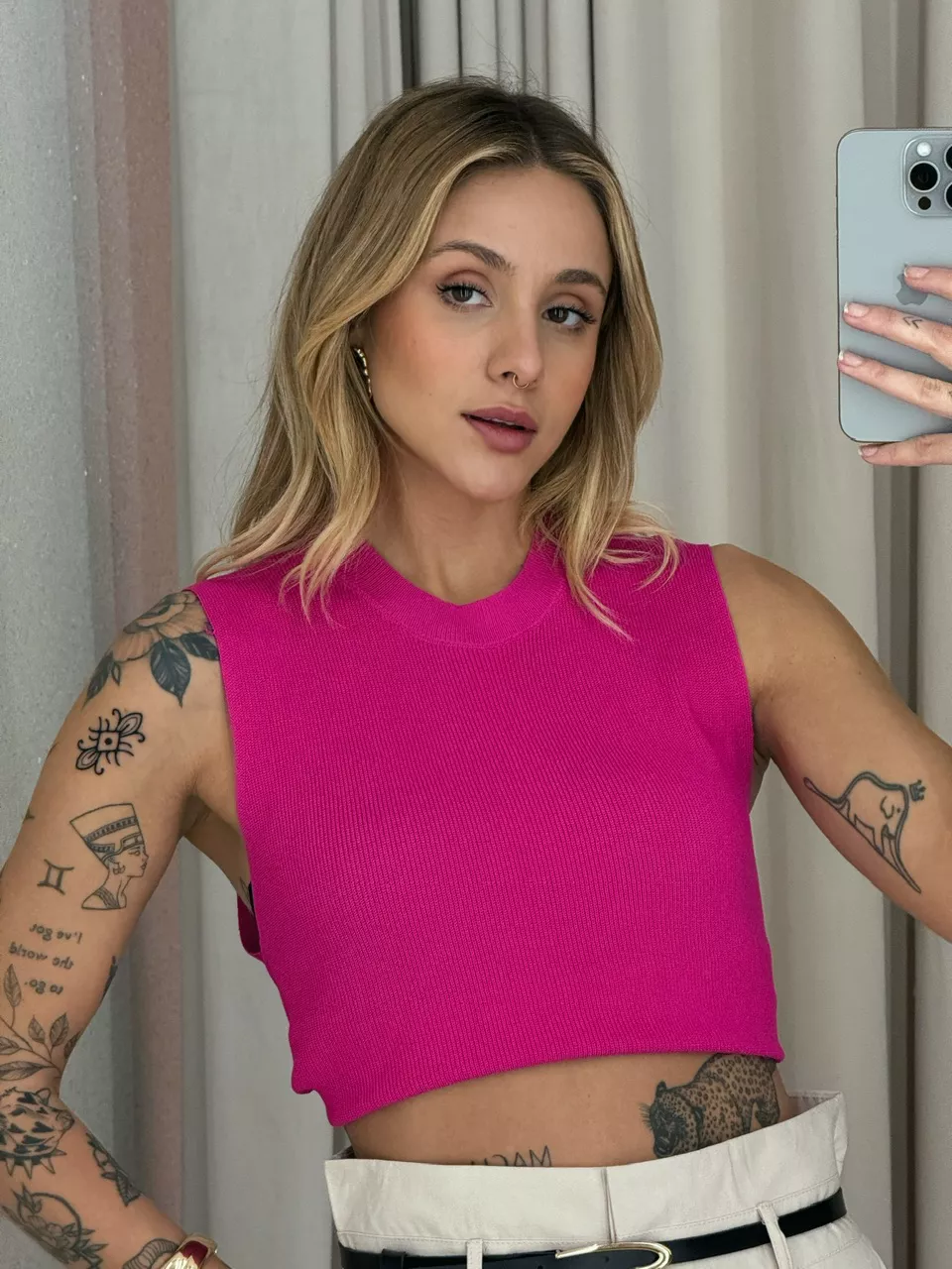 BLUSA JADE TRICOT CAVADA PINK - 0053810037 - CAROLLA FERRARO