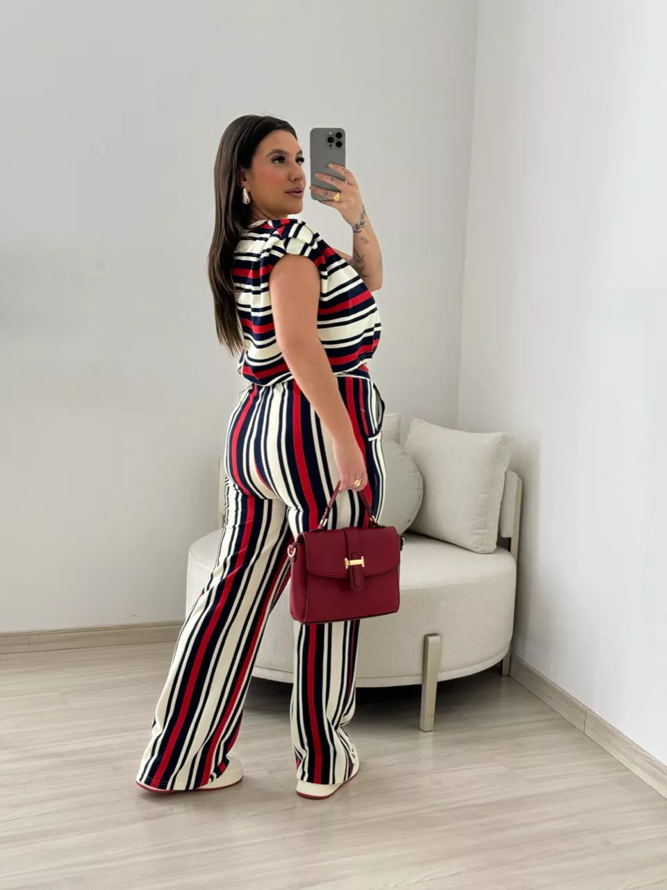 CALÇA ISABELA LISTRAS MARINHEIRO