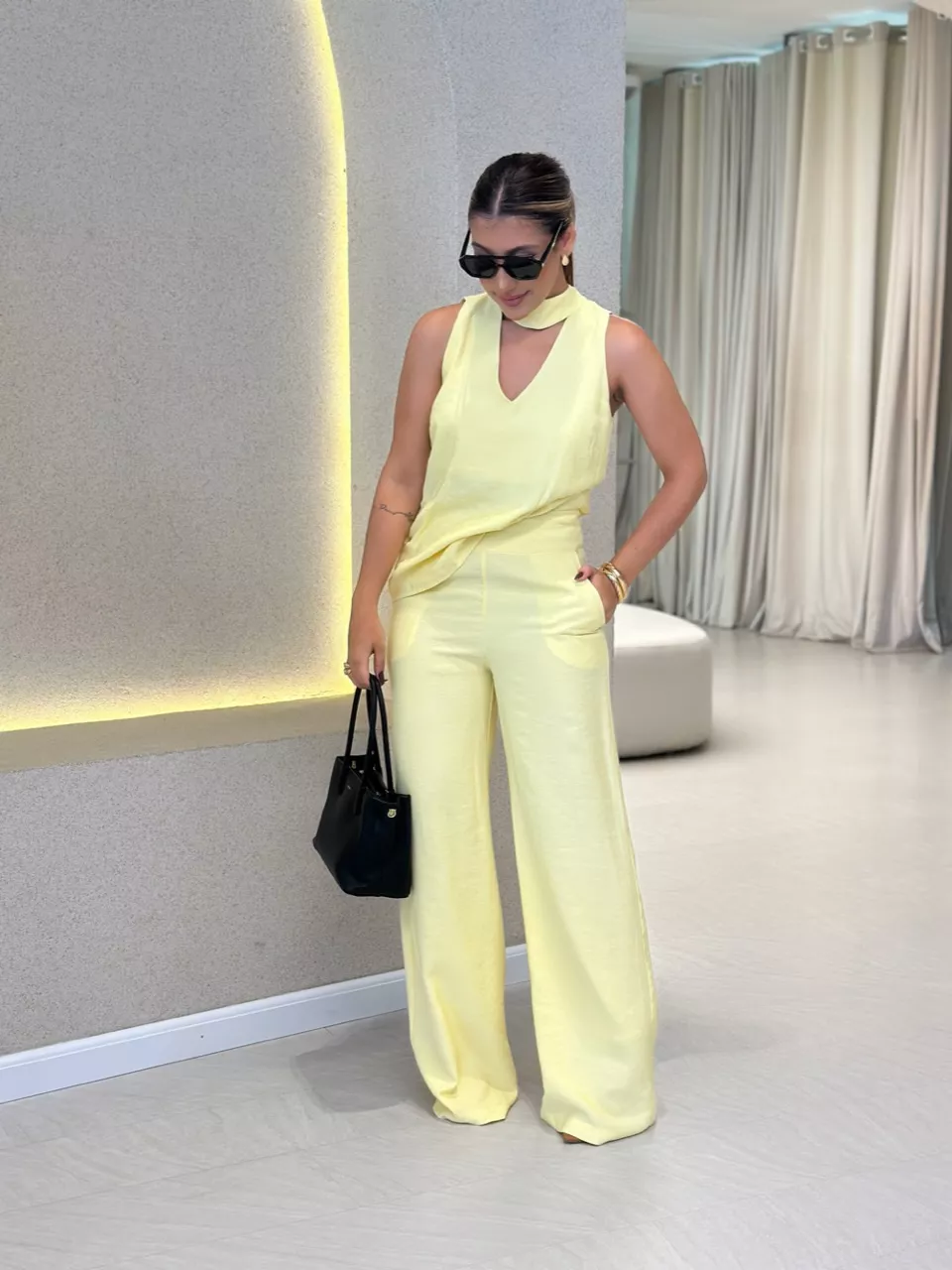 CONJUNTO ROSANA CALÇA AMARELO - 0060820111 - CAROLLA FERRARO