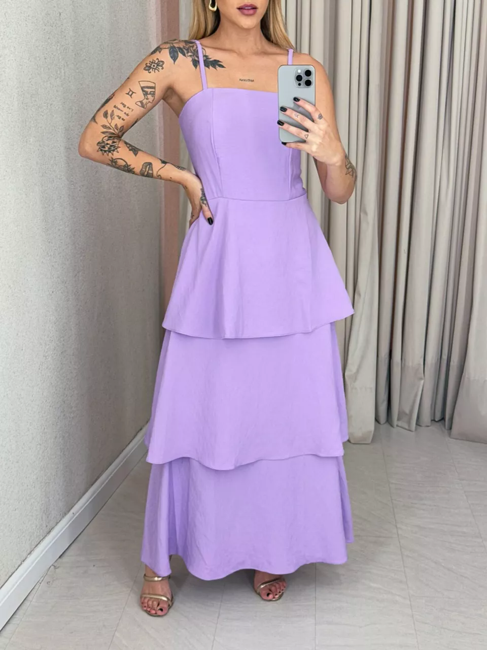 VESTIDO JUSSARA ALÇA LILÁS