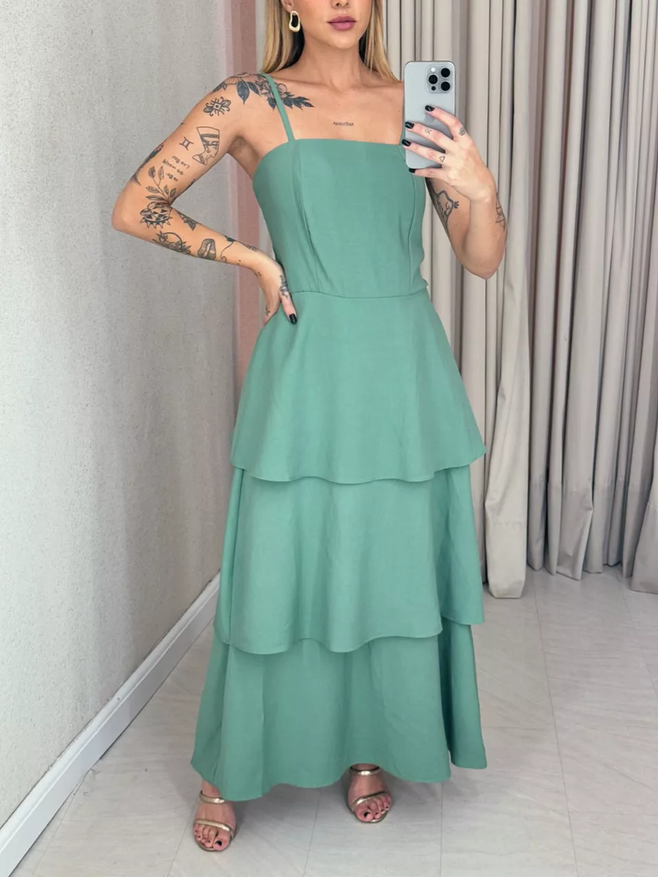 VESTIDO JUSSARA ALÇA VERDE