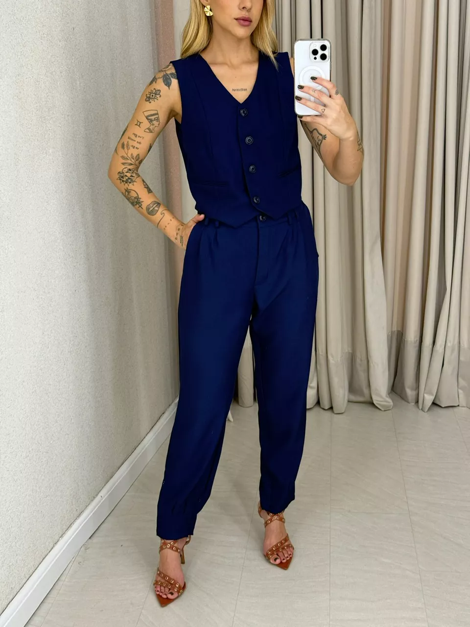 CONJUNTO AYLLA CALÇA MARINHO