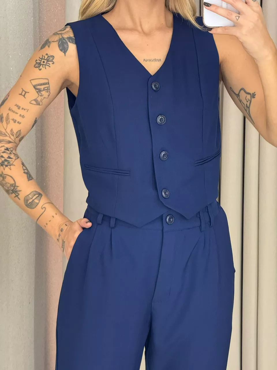 CONJUNTO AYLLA CALÇA MARINHO
