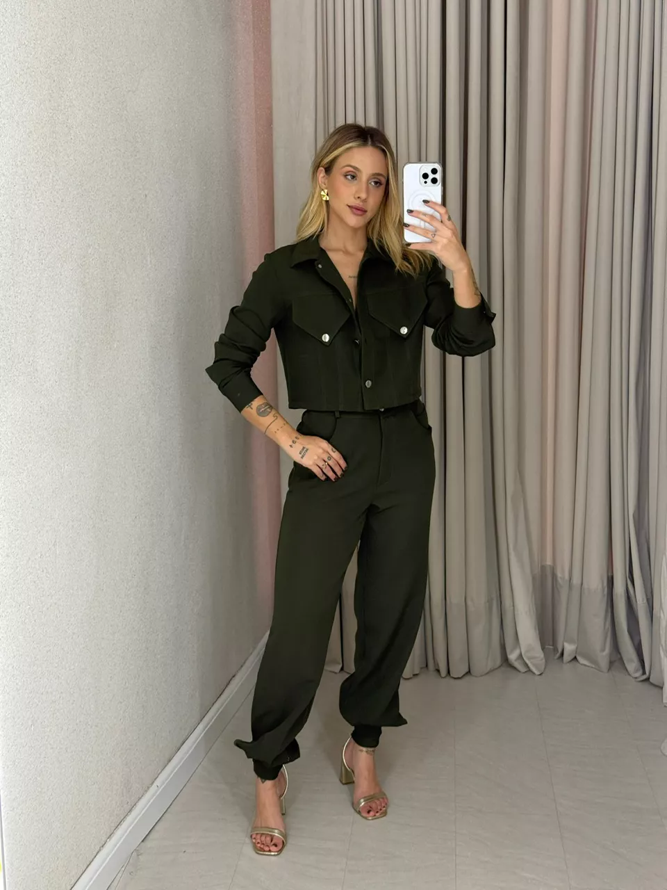 CONJUNTO NAMIE JAQUETA MILITAR - 0063080254 - CAROLLA FERRARO