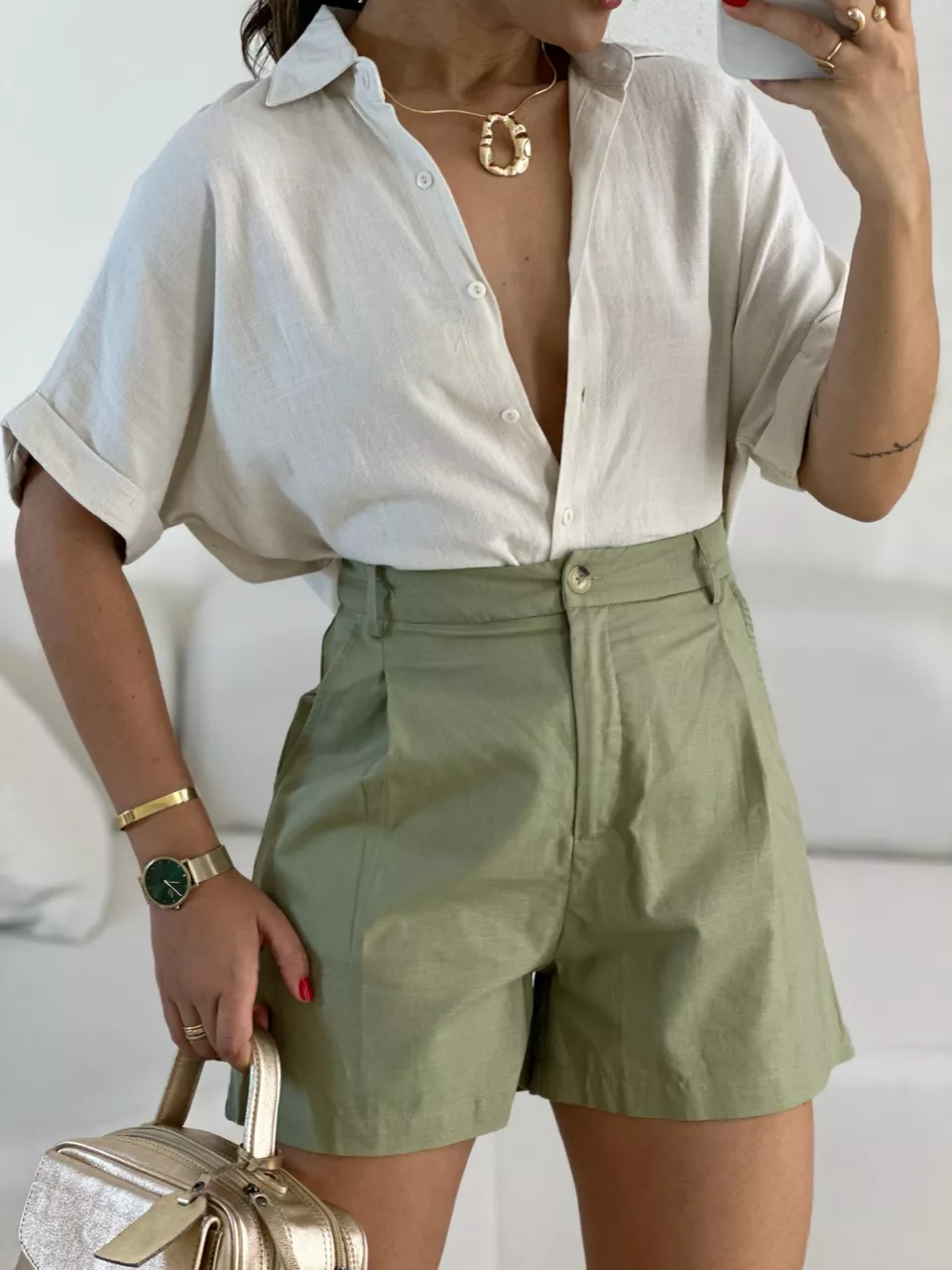 SHORT LUANA LINHO VERDE - 0056080014 - CAROLLA FERRARO