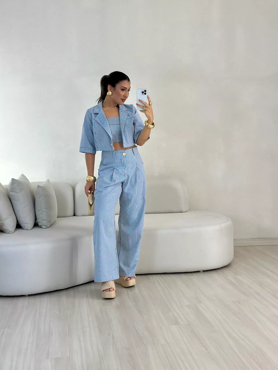 CONJUNTO CAROL LISTRADO azul - 0057000109 - CAROLLA FERRARO