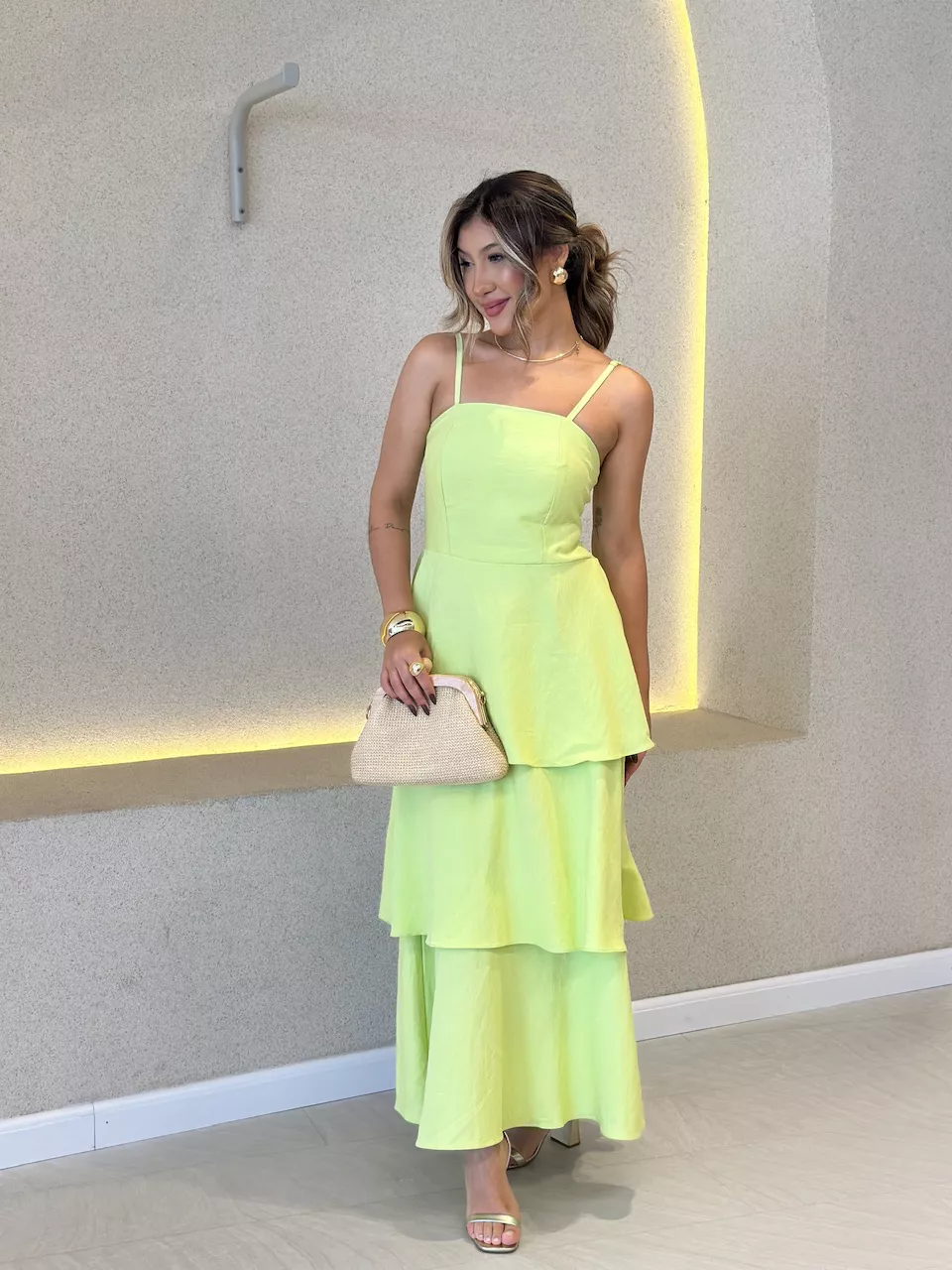 VESTIDO JUSSARA ALÇA LIMA - 0060830116 - CAROLLA FERRARO