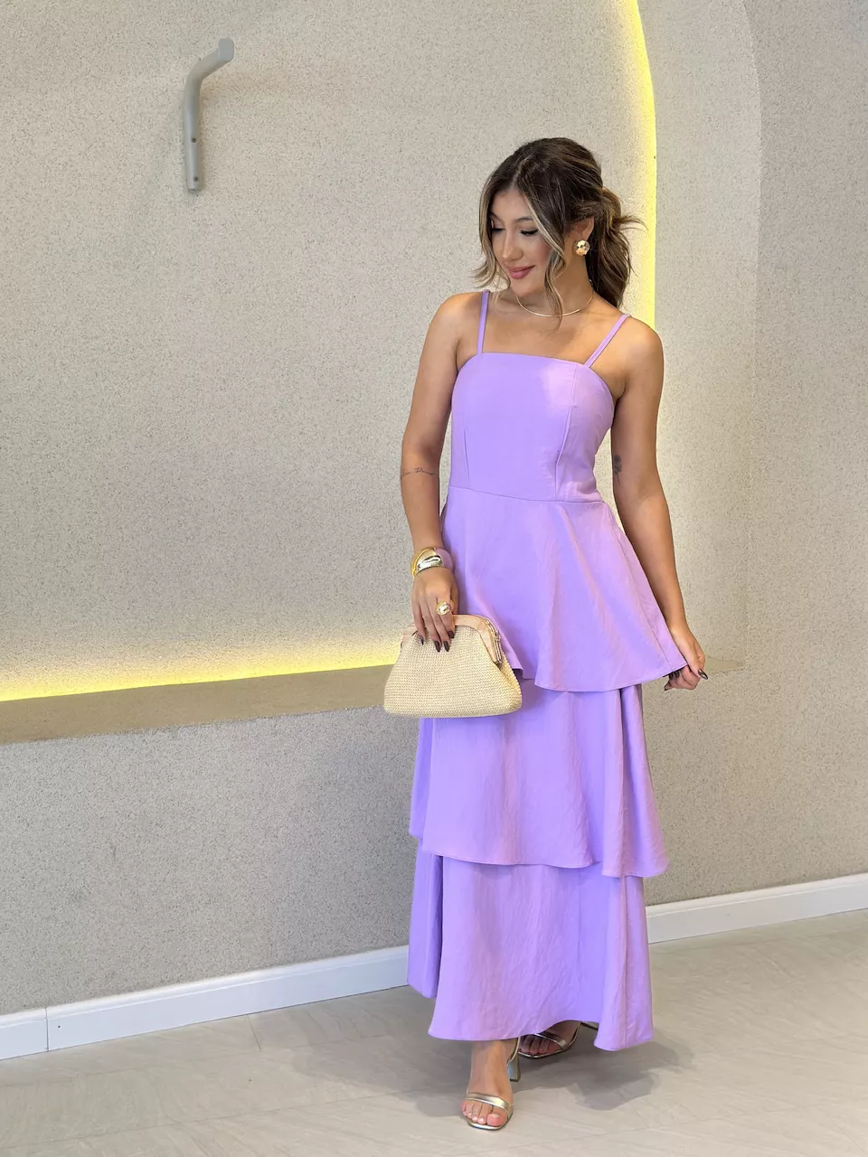 VESTIDO JUSSARA ALÇA LILÁS - 0060830066 - CAROLLA FERRARO