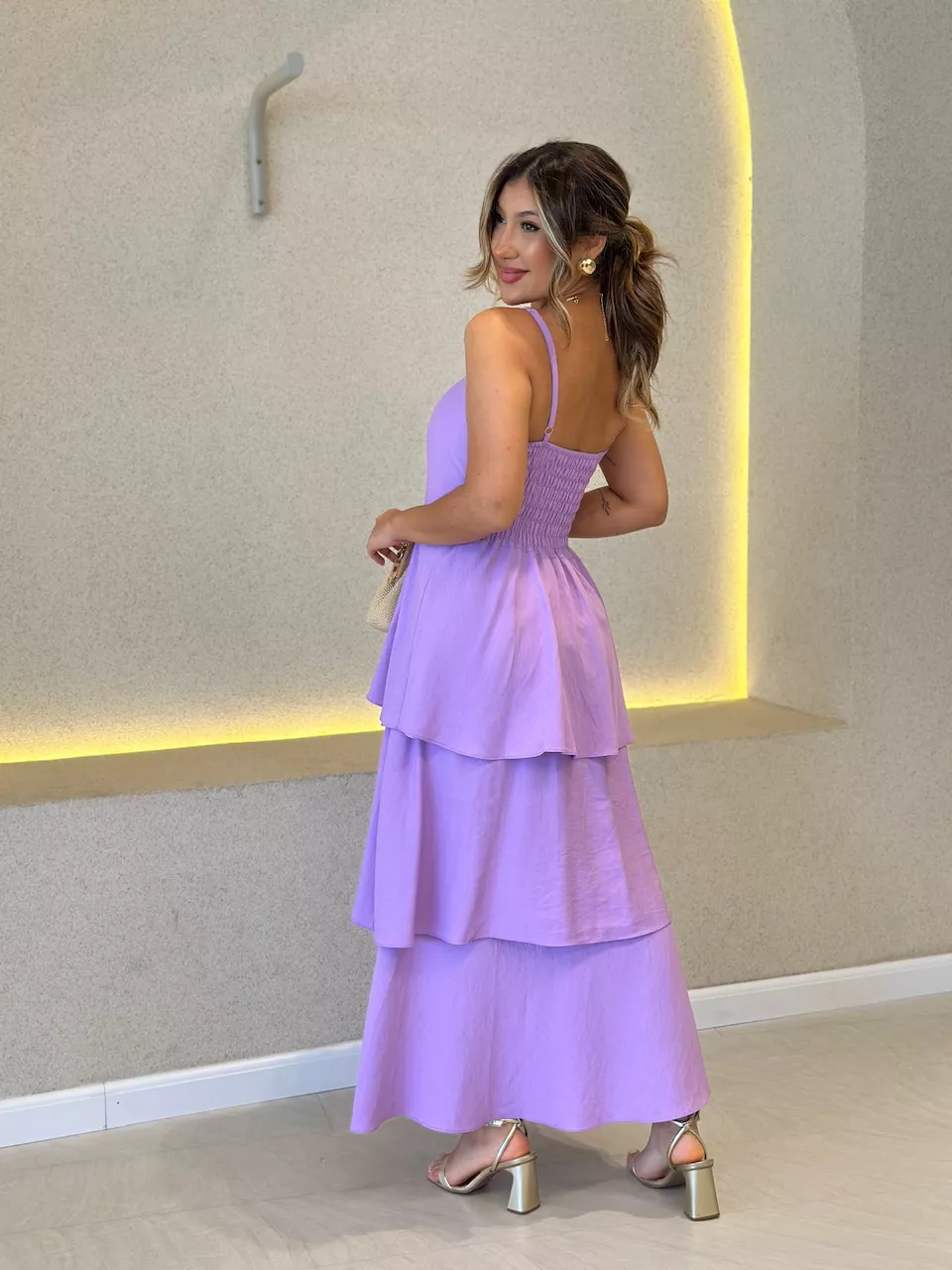 VESTIDO JUSSARA ALÇA LILÁS