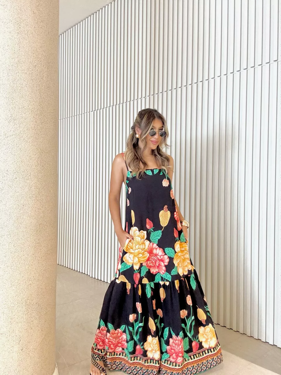 VESTIDO Sophia ESTAMPADO preto - 0060910032 - CAROLLA FERRARO