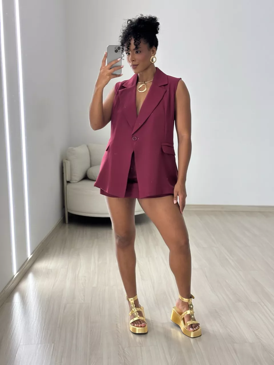 CONJUNTO IVANA SHORT SAIA VINHO - 0063970168 - CAROLLA FERRARO