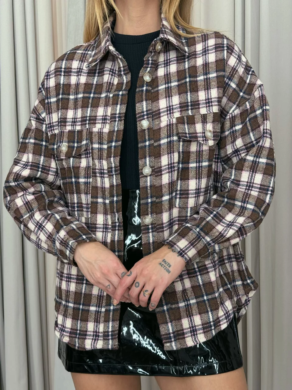 CAMISA SANDRA XADREZ MARROM