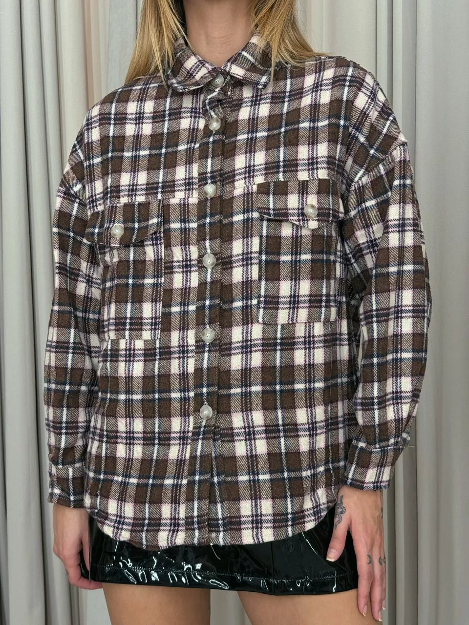 CAMISA SANDRA XADREZ MARROM