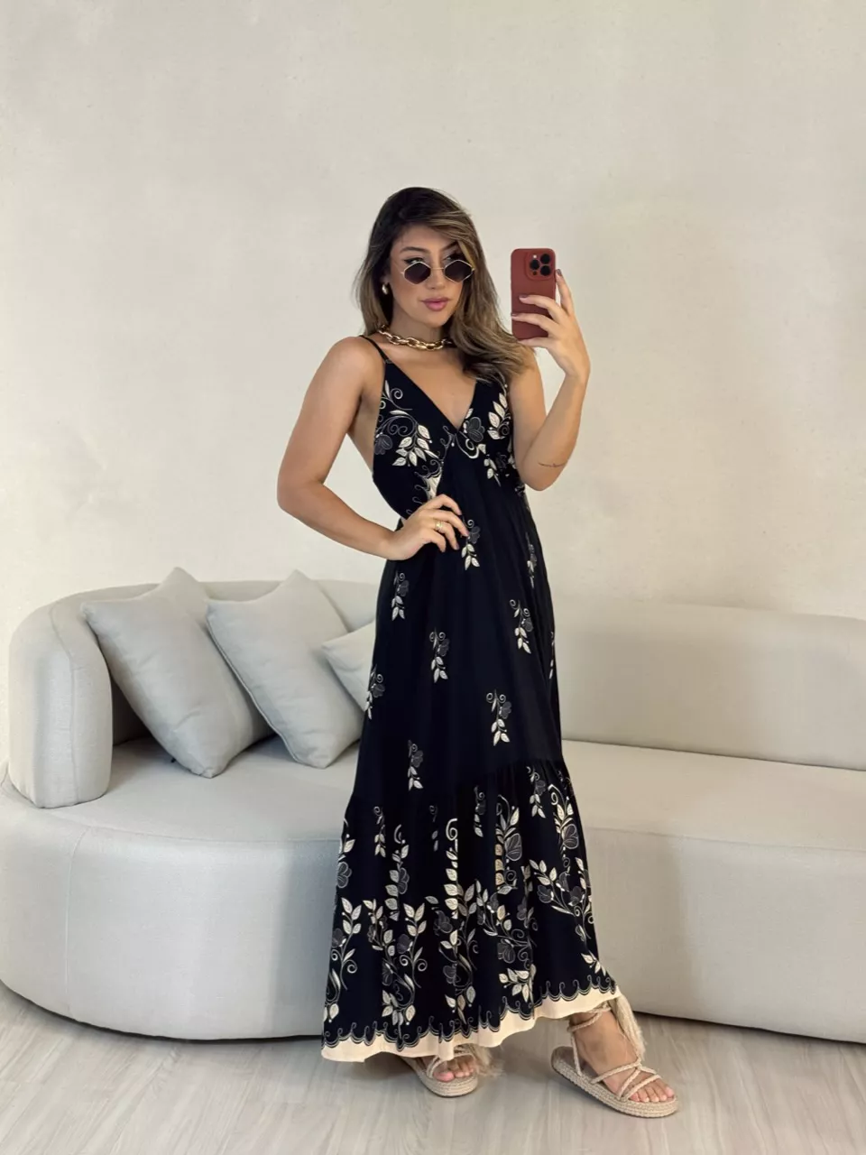 VESTIDO ANA MÁRCIA ESTAMPADO PRETO