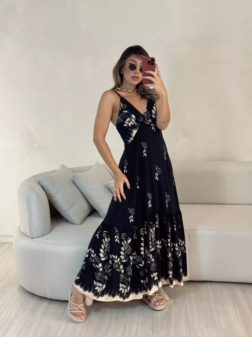 VESTIDO ANA MÁRCIA ESTAMPADO PRETO