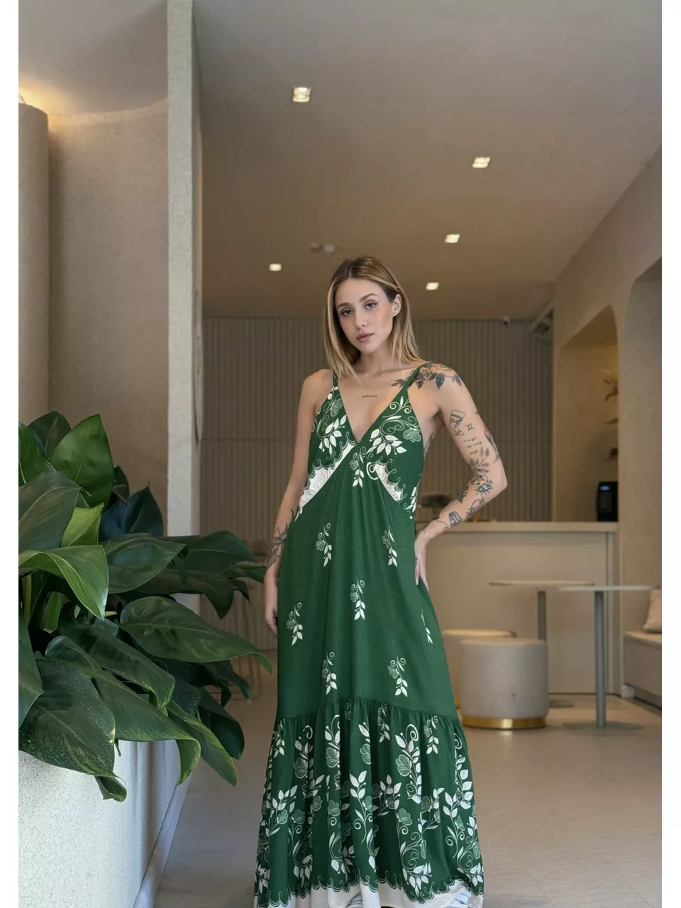 VESTIDO ANA MÁRCIA ESTAMPADO VERDE - 0052830014 - CAROLLA FERRARO