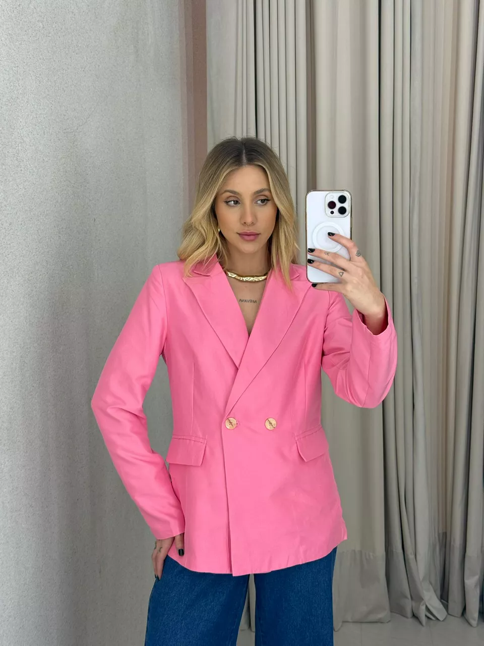 BLAZER BETINA ALFAIATARIA ROSA