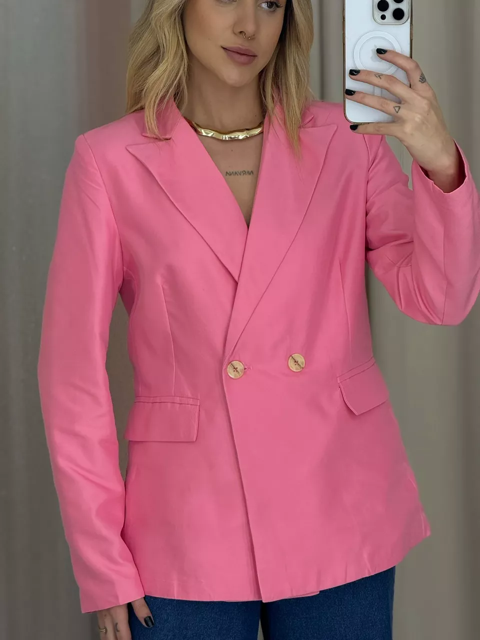 BLAZER BETINA ALFAIATARIA ROSA