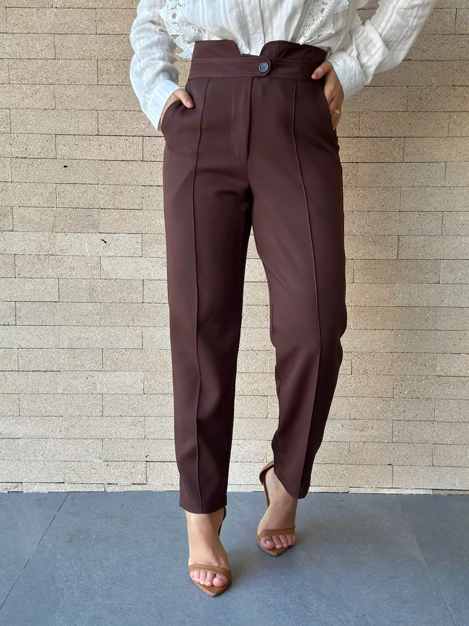CALÇA ANDREZA SKINNY MARROM - 0065460054 - CAROLLA FERRARO