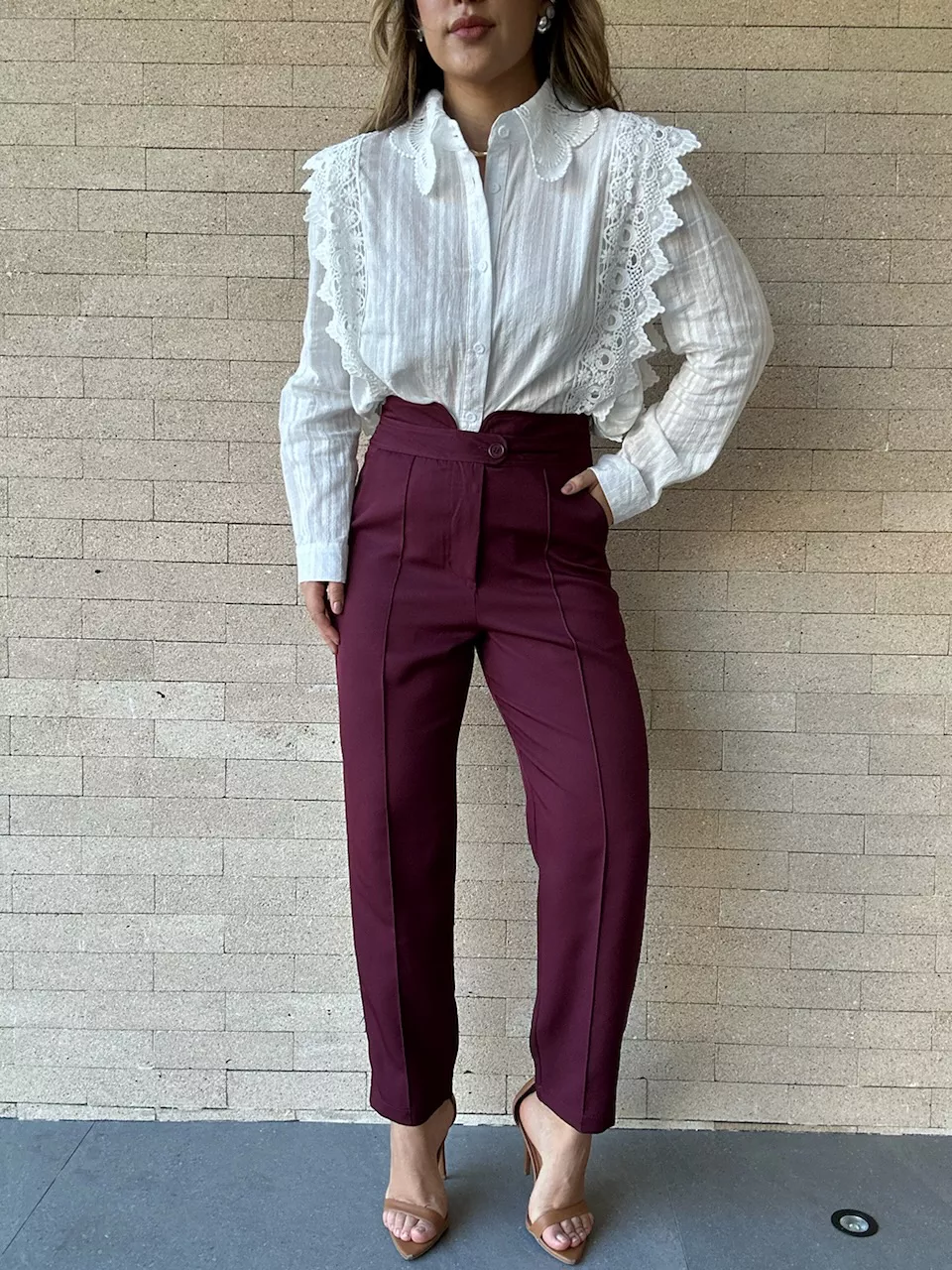 CALÇA ANDREZA SKINNY VINHO