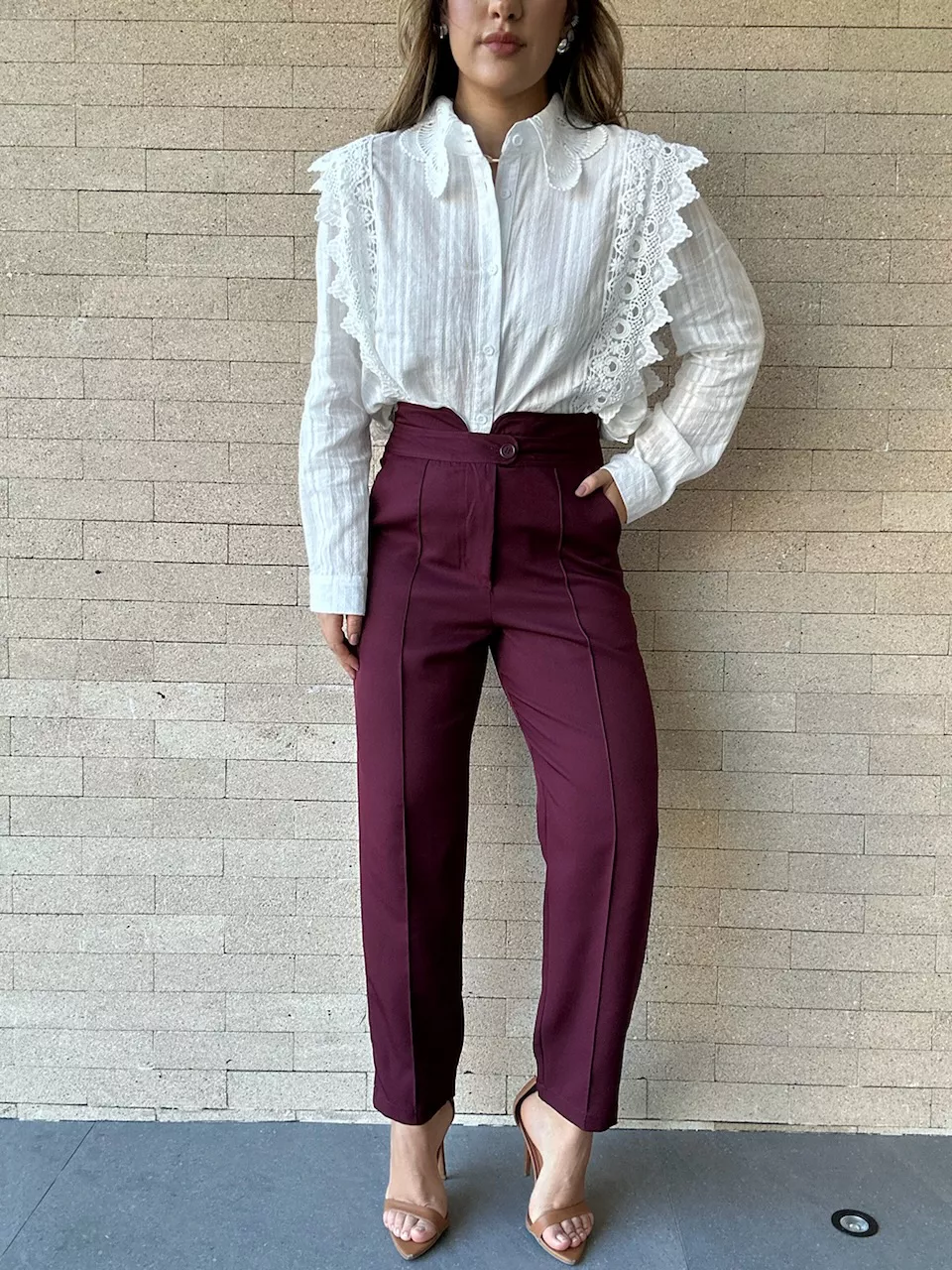 CALÇA ANDREZA SKINNY VINHO